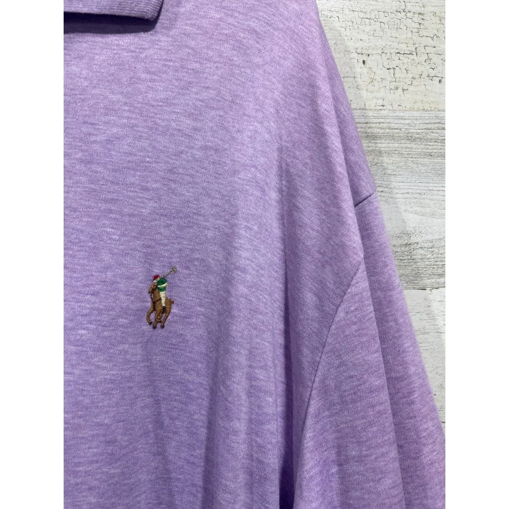 Polo Ralph Lauren Polo Shirt Mens XLT Purple Cotton Mesh Pony Logo Preppy EUC